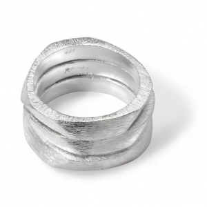 Faceted Band Classic Trio Silver