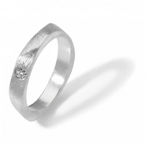 Faceted Band Diamond Silver