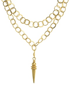 Double Chain Regal Spike Necklace