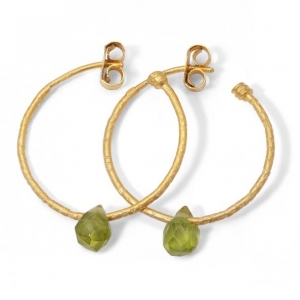 Sexy Seville Gold Hoops Peridot