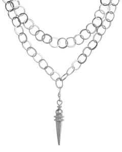 Double Chain Regal Spike Necklace